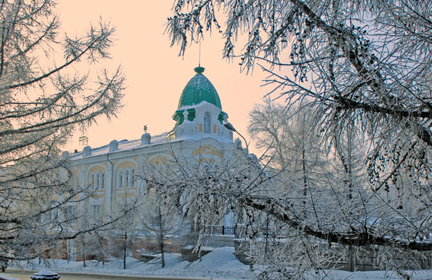 Омск зима казачий собор